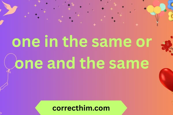 one in the same or one and the same