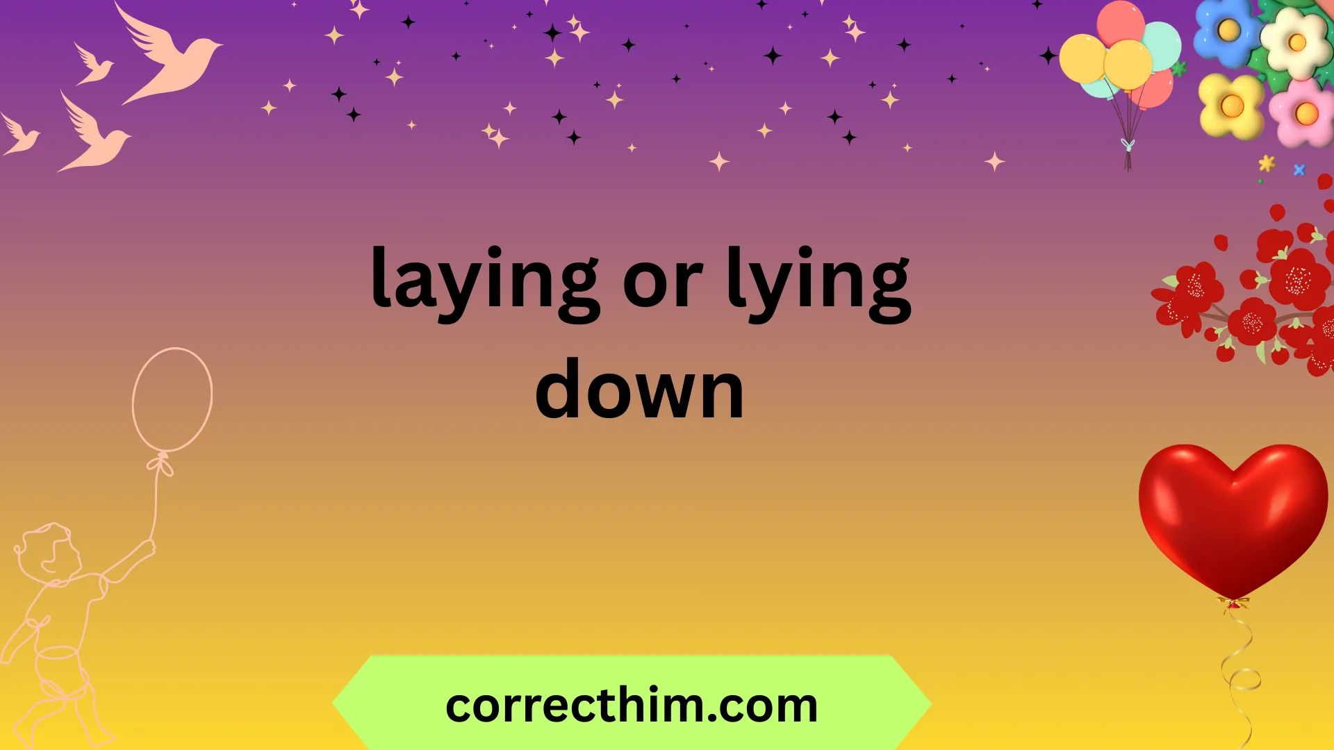laying or lying down